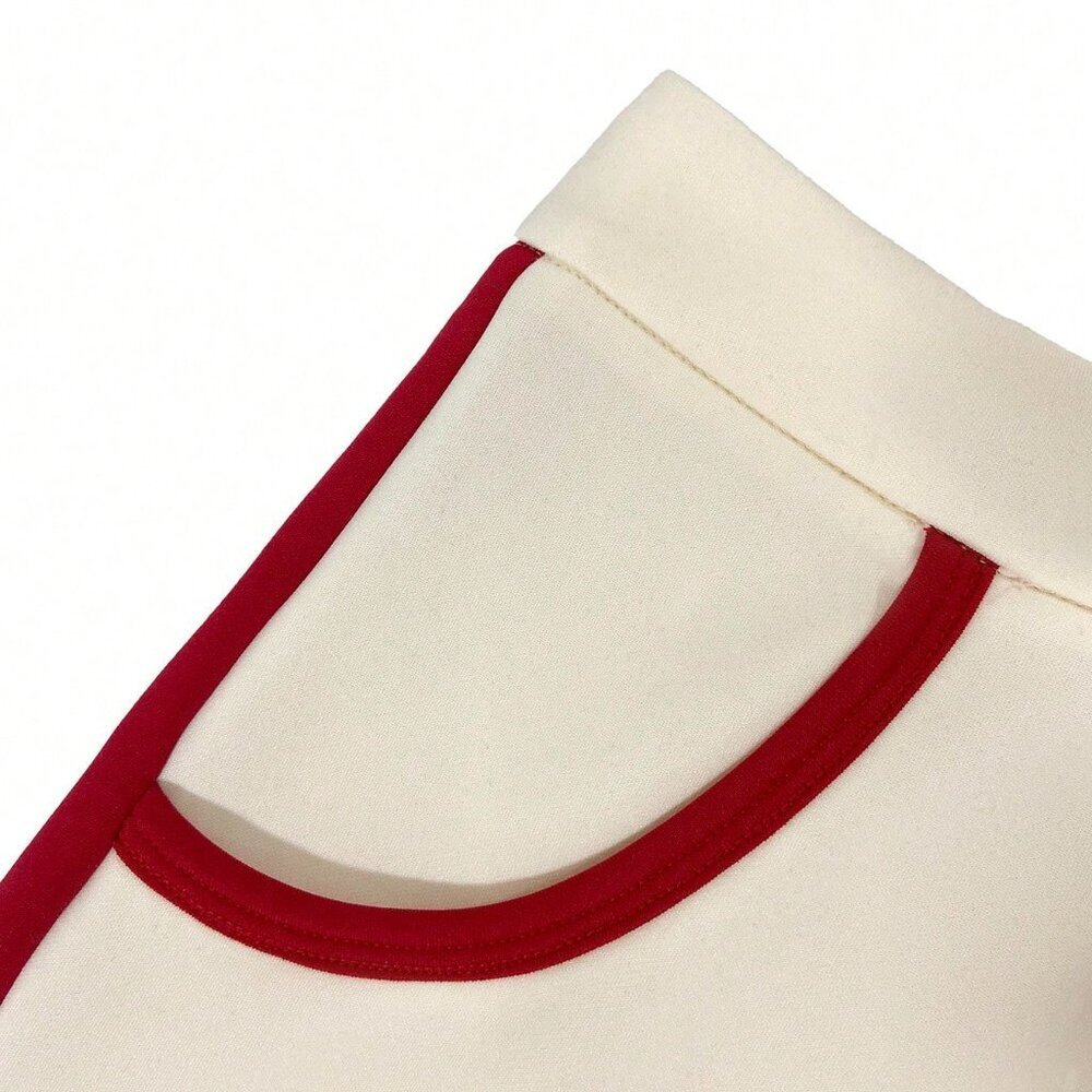 Red Casual Women's Loose Elegant Wide Leg Pants - Picture 4 of 6